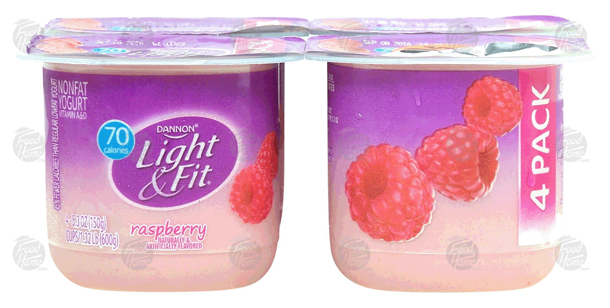 Dannon Light & Fit raspberry nonfat yogurt, 5.3-oz Full-Size Picture